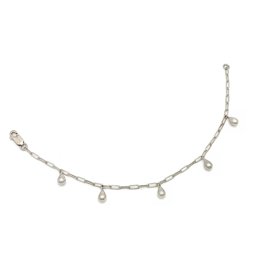 Drop Paperclip Silfur Armband