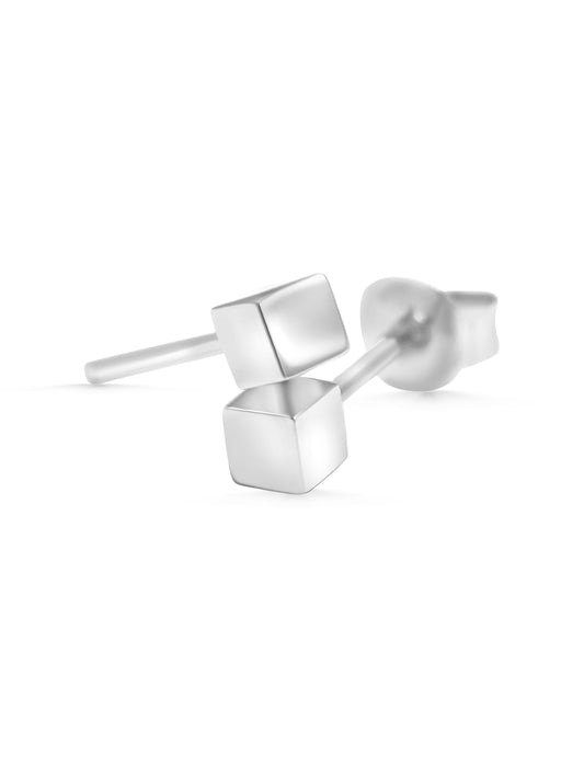 Cube Silver Studs