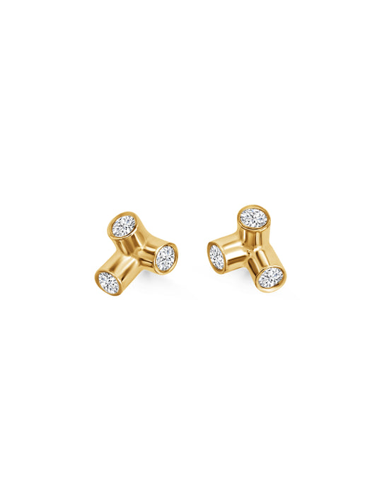 Floe Yellow Gold Diamond Earrings