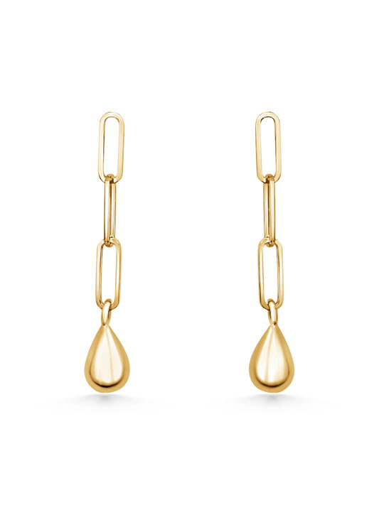Drop Paperclip Gold Earring
