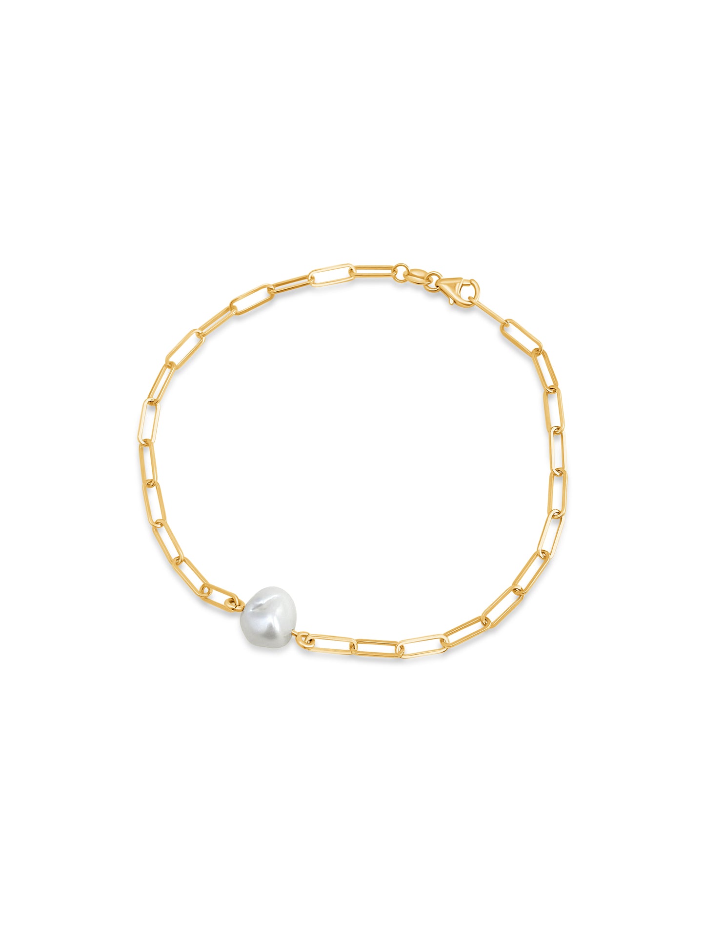 Paperclip Pearl Bracelet