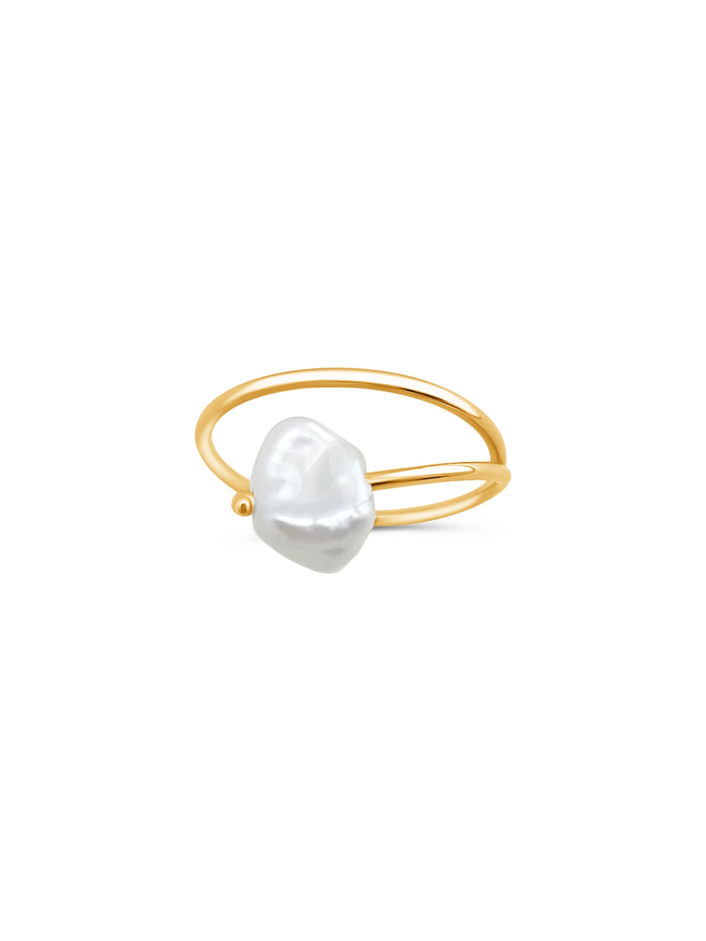 Pearl Ring On Gold Wire