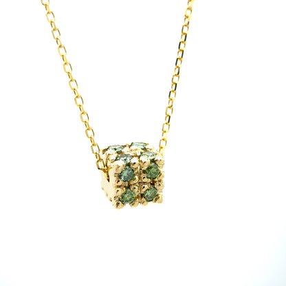 Cube Large Pendant With 16 Diamonds