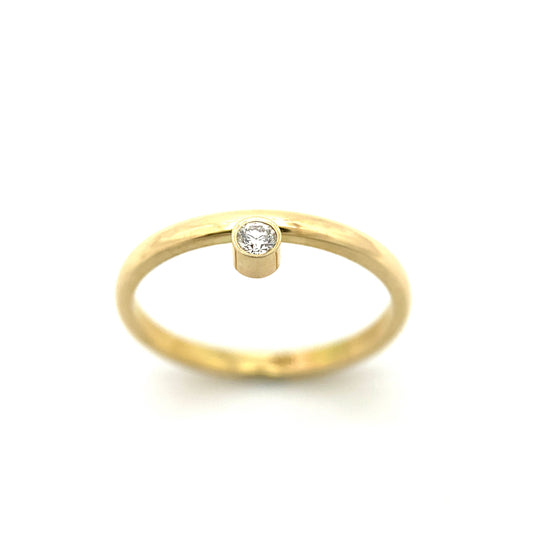 Essentials Ring With White Diamond